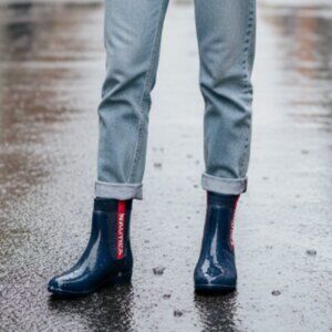 NWT Nautica  Nigel  Waterproof LOGO SOCK CHELSEA RAIN BOOT NAVY SZ-10